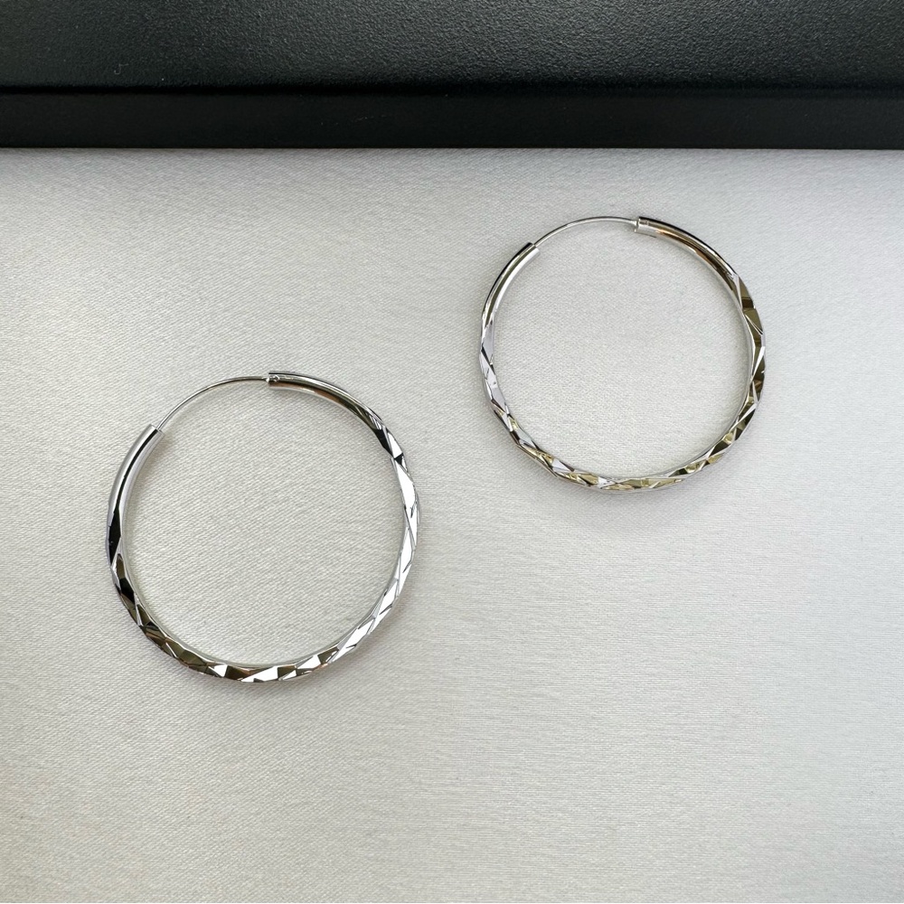 40mm Silver Hoop Earrings for Women